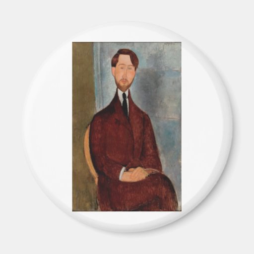 Amedeo Modigliani - porträtt av Leopold Zborowski Kylskåps Magneter