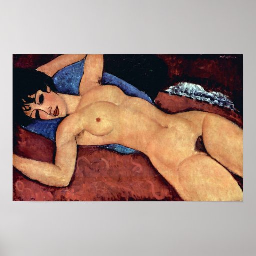 Amedeo Modigliani - Reclining nakenstudie Print