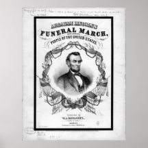 Americana: antik Abraham Lincoln begravnings- mars Affisch