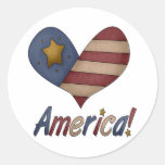 Americana hjärta klistermärken