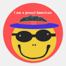 Americanpatriotsmiley I-förmiddag en stolt amerika Klistermärke