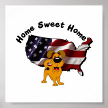 Amerika: Hem- sötsakhem - USA Silhouette Posters