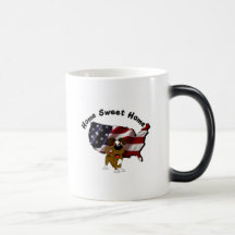 Amerika: Hem- sötsakhem - USA Silhouette Kaffe Koppar