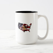 Amerika: USA Silhouette och kattunge Kaffe Kopp