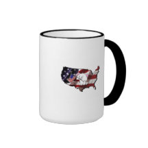 Amerika: USA Silhouette och kattunge Kaffe Muggar