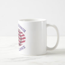 Amerikan av födelsepatrioten vid primat kaffe koppar
