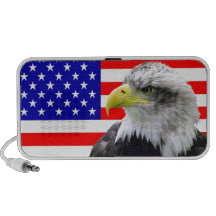 Amerikanörn och patriotisk högtalare för flagga