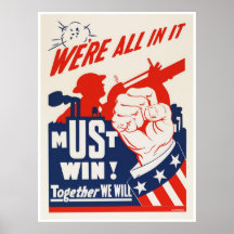 Amerikanpropaganda under världskrig II Affisch