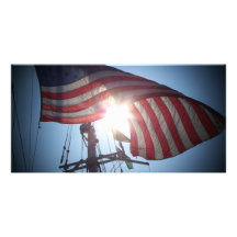 Amerikanska flaggan anpassade foto kort