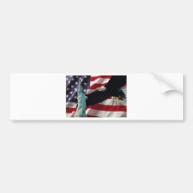Amerikanska flaggan med amerikanörn- & damfrihet bildekaler