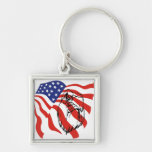 Amerikanska flaggan örn Keychain Nyckelring