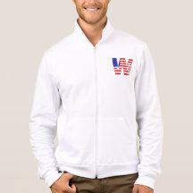 Amerikanska flaggan stars och stripesmonogram W Tee