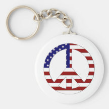 Amerikanska flagganfredstecken USA Nyckel Ring