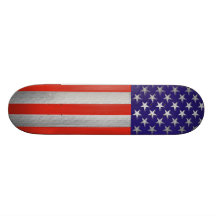 Amerikanska flagganSkateboard i rött, silver & blå