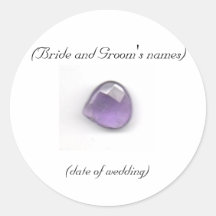 Amethyst bröllopklistermärke