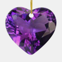 Amethyst hjärta julgransdekorationer