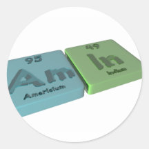 Amin som förmiddagAmericium och i Indium Rund Klistermärke