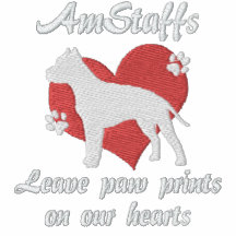 AmStaffs lämnatass avtryck Broderad Pikétröja