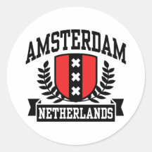 Amsterdam Rund Klistermärke