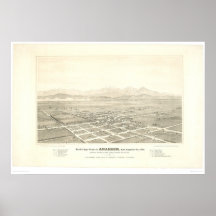 Anaheim panorama- karta för CA. (återställd 0025A) Affischer