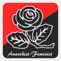 anarkistfeminist fyrkantigt klistermärke