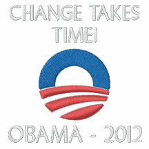 ÄNDRA TAKES TIME! OBAMA LOGOTYP BRODERAD SKJORTA POLO TRÖJA