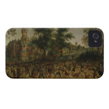 Anfall på en Town (olja på kanfas) iPhone 4 Cover