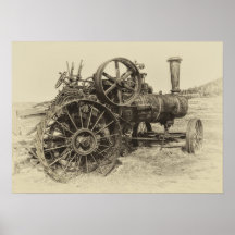 Ånga driven lantgårdtraktor print