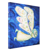 Ängel & babykonst (12" x 12" kvadrerar - kantsjale sträckt canvastryck