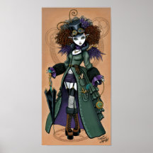 Ängel för tempelVictorianSteampunk Time handelsres Affisch