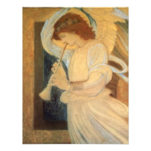 Ängel som leker flageoleten Burne Jones, vintagemu Anpassade Inbjudan