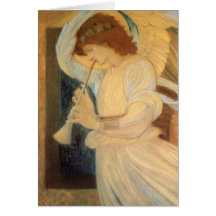 Ängel som leker flageoleten Burne Jones, vintagemu Hälsningskort