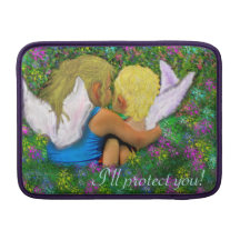 Ängel vid två MacBook sleeves