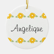 Angelique känd gula blommor julgransdekorationer