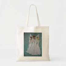 ängelmålning på mindre hänger lös tote bags