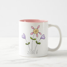 Ängelpajaser ·, Blommahjärtor ·, Lilor Kaffe Mugg