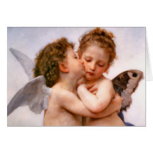 Änglar kysser först, Bouguereau Kort