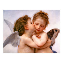 Änglar kysser först, Bouguereau Vykort
