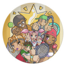 Animetennistecken Tallrik