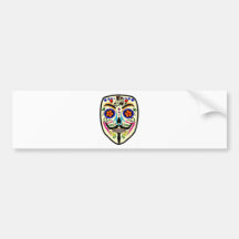 ANONYM day of the dead 4 maskerar genast sockerska Bildekal