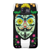 ANONYM day of the dead 5 maskerar genast sockerska Samsung Galaxy S2 Fodral