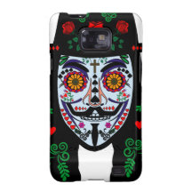 ANONYM day of the dead 8 maskerar genast sockerska Samsung Galaxy S2 Fodral