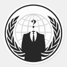 Anonym internationell klistermärke