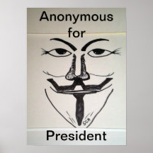 Anonymt för president affischer