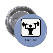 Anpassadekroppsbyggare/Weightlifterlogotyp Knapp Med Nål