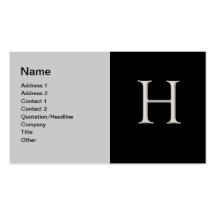 Anpassningsbar lyftt initial "H-" visitkort för si