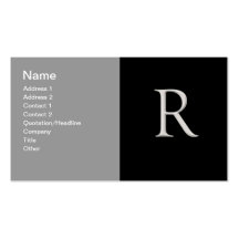 Anpassningsbar lyftt initial "r-" visitkort