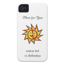 Ansikte för sol för kallt tecknadtatueringsymbol k iPhone 4 Case-Mate fodral