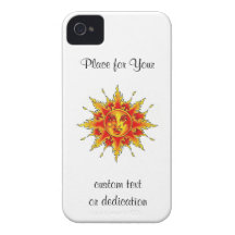 Ansikte för sol för kallt tecknadtatueringsymbol k iPhone 4 Case-Mate case