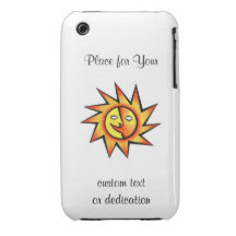 Ansikte för sol för kallt tecknadtatueringsymbol k iPhone 3 fodral